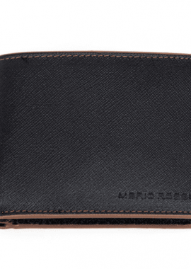 Mario Rossi 5940 δερμάτινο πορτοφόλι μαύρο-καφέ