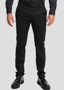 Z ZEGNA Ανδρικό Μαύρο Straight-Leg Tailored Trousers/Black