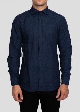 BASTONCINO Ανδρικό Μπλε Blue Pattern Shirt