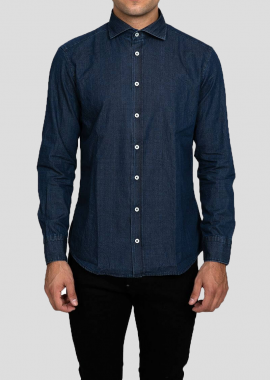 BASTONCINO - BASTONCINO Ανδρικό Μπλε Blue WIndowpane Check Shirt