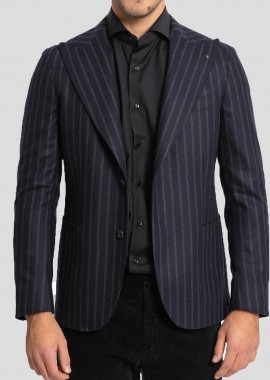 CORNELIANI Ανδρικό Μπλε Single Breasted Striped Suit