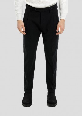 BERWICH Ανδρικό Μαύρο Barber Black Trousers