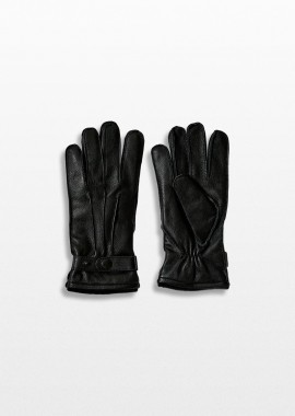 SELECTED HOMME Ανδρικό Μαύρο Leather Gloves
