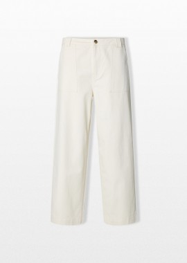 SELECTED HOMME Ανδρικό Λευκό Wide Leg Trousers