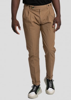 BERWICH Ανδρικό Μπεζ Barber Tailored Trousers/Canvasbeige