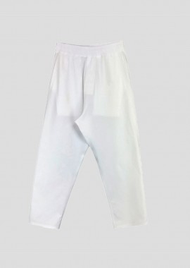 BARBARA ALAN Ανδρικό Λευκό Popeline Crop Trousers/White