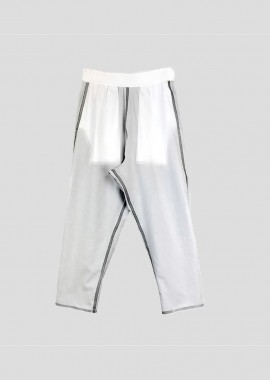 BARBARA ALAN Ανδρικό Λευκό Two Layer Mussola Crop Trousers