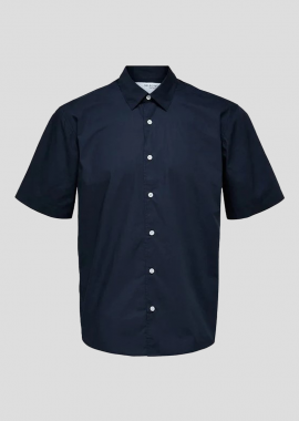 SELECTED HOMME - SELECTED HOMME Ανδρικό Μπλε Navy Short Sleeved Shirt