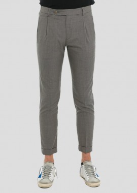BERWICH Ανδρικό Γκρι Grey Cotton Trousers