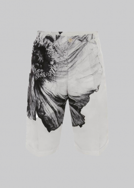 ALEXANDER MCQUEEN Ανδρικό Λευκό Flower Print Polyfaille Shorts