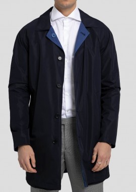 CORNELIANI - CORNELIANI Ανδρικό Μπλε Button-Up Raincoat Jacket/Blue