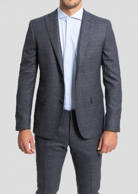 CORNELIANI Ανδρικό Γκρι Check Two-Piece Formal Suit