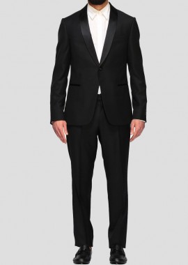 Z ZEGNA Ανδρικό Μαύρο Single-Breasted Two-Piece Wool Suit