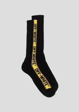 OFF-WHITE Ανδρικό Μαύρο Industrial Belt Stripe Socks In Black