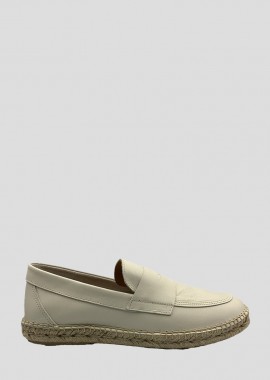 ABARCA Ανδρικό Λευκό Leather Nappa Loafers/White