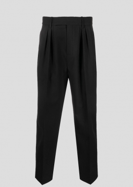 SAINT LAURENT Ανδρικό Μαύρο Wool Tapered Trousers