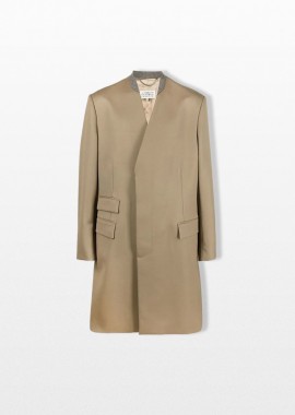 MAISON MARGIELA - MAISON MARGIELA Ανδρικό Μπεζ Single Breasted Wool Coat