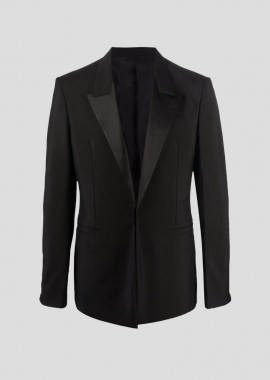 GIVENCHY Ανδρικό Μαύρο Jacket in Wool and Mohair With Satin Collar