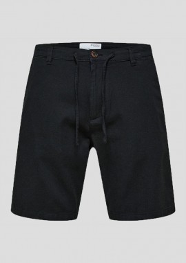 SELECTED HOMME Ανδρικό Μαύρο Regular Brody Linen Shorts