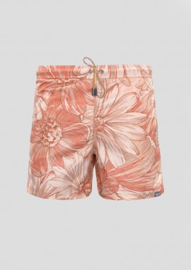 ASPESI Ανδρικό Floral Swimwear In Peach