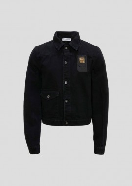 JWANDERSON - JWANDERSON Ανδρικό Μαύρο Sim Card Trucker Jacket
