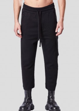 THOM KROM Ανδρικό Μαύρο Cropped Croth Trousers In Black