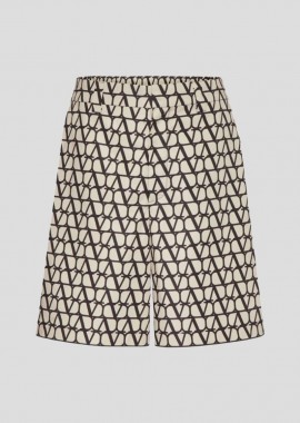 VALENTINO GARAVANI Ανδρικό Μπεζ Toile Iconographe Shorts