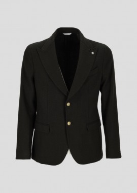 MANUEL RITZ - MANUEL RITZ Ανδρικό Μαύρο Black Wool Blazer