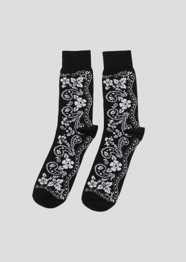 OFF-WHITE Ανδρικό Μαύρο All-Οver Print Logo Socks