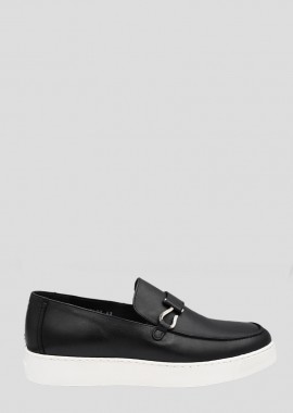 PHILIPPE LANG - PHILIPPE LANG Ανδρικό Μαύρο Leather Loafers In Black