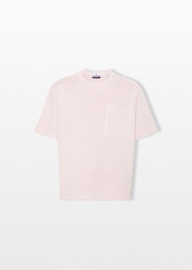 STONE ISLAND Ανδρικό Ροζ Back Stripes T-Shirt With Pocket