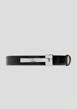 DOLCE&GABBANA - DOLCE&GABBANA Ανδρικό Μαύρο Leather Belt in Black