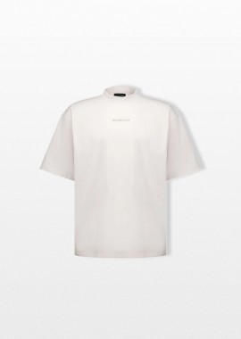 BALENCIAGA Ανδρικό Λευκό Reflective-Logo Cotton T-Shirt