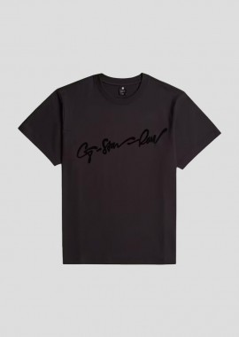 G-STAR Ανδρικό Μαύρο Flock G-Script Loose T-Shirt