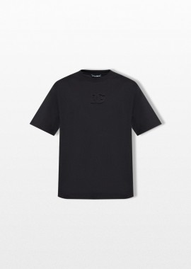 DOLCE&GABBANA Ανδρικό Μαύρο Cotton T-Shirt with Logo