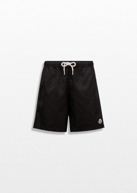 MONCLER Ανδρικό Μαύρο Monogram Jacquard Swim Shorts
