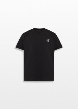 MONCLER Ανδρικό Μαύρο Black T-shirt With Logo Patch