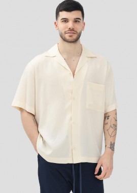 I'M BRIAN - I'M BRIAN Ανδρικό Μπεζ Ivory Short Sleeve Shirt