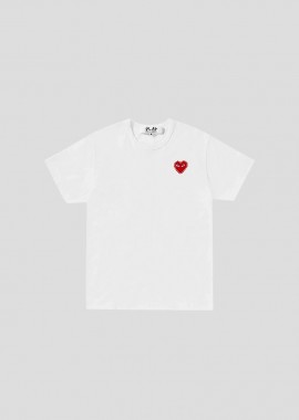COMME DES GARÇONS PLAY - COMME DES GARÇONS PLAY Ανδρικό Λευκό Classic Play T-shirt