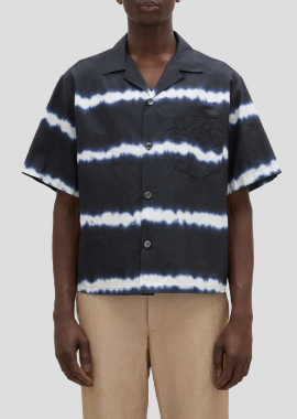 ASPESI Ανδρικό Μπλε Tie-dye Cotton Bowling Shirt