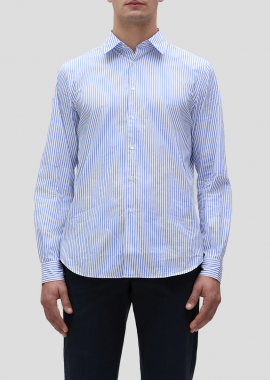 ASPESI - ASPESI Ανδρικό Μπλε Comma Cotton Poplin Shirt