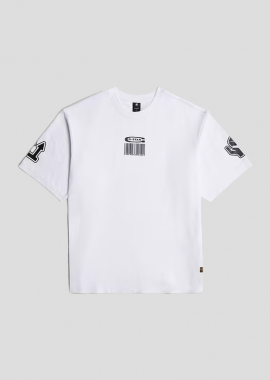 G-STAR Ανδρικό Λευκό Barcode Boxy T-Shirt