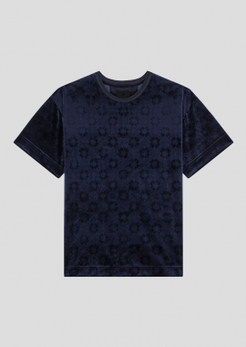GIVENCHY Ανδρικό Μπλε Monogram 72 Velvet T-Shirt