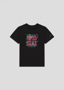 GIVENCHY Ανδρικό Μαύρο 4G T-shirt In Cotton