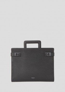 SALVATORE FERRAGAMO Ανδρικό Μαύρο Briefcase with Gancini Buckles