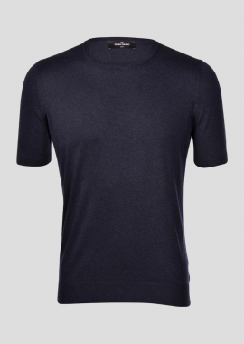 GRAN SASSO - GRAN SASSO Ανδρικό Μπλε Silk T-shirt