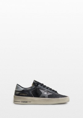 GOLDEN GOOSE Ανδρικό Μαύρο Stardan Sneakers With Silver Star