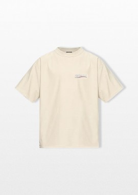 BALENCIAGA Ανδρικό Μπεζ Cream T-Shirt with Vintage Effect