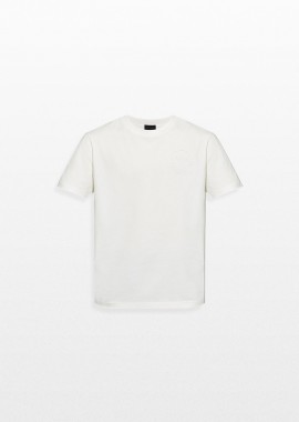 MONCLER Ανδρικό Λευκό T-Shirt Logo Motif