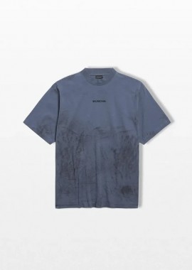 BALENCIAGA Ανδρικό Μπλε T-Shirt in Faded Dark Blue